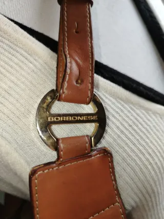 Borsa Borbonese Pelle e Tessuto