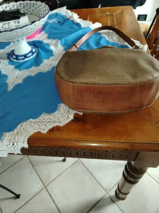 Borsa Borbonese Pelle e Tessuto