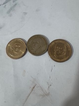 Lote 3 Monedas 1$ Presidentes USA: TJ, GW, JA