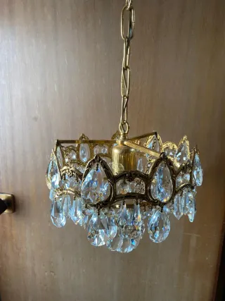 Lámpara Techo Cristal Swarovski Dorada