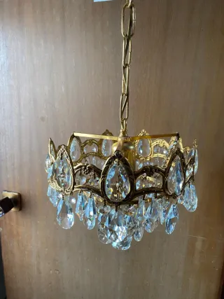 Lámpara Techo Cristal Swarovski Dorada