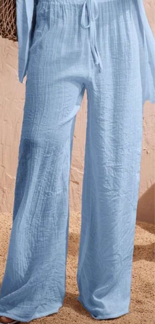 Pantalón de algodón azul cielo