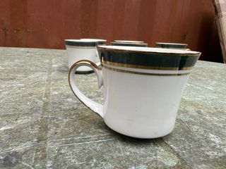 Juego 6 Tazas Café Porcelana Doradas