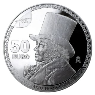 Moneda 50€ cincuentin  Plata Goya 275 Aniversario