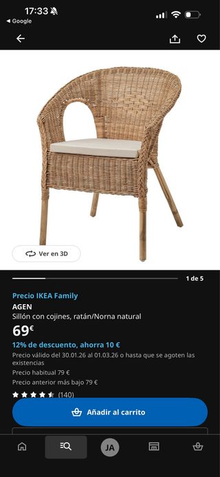 Conjunto Silla y Mesita Mimbre