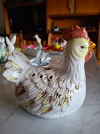 Gallinella portafiori porcellana vintage