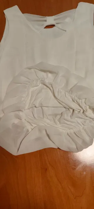 Blusa blanca manga sisa con elástico