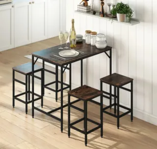 Mesa alta y 4 taburetes cocina industrial Nuevo