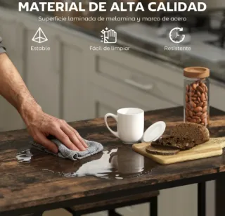 Mesa alta y 4 taburetes cocina industrial Nuevo