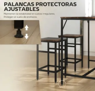 Mesa alta y 4 taburetes cocina industrial Nuevo