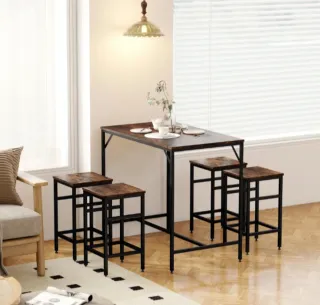 Mesa alta y 4 taburetes cocina industrial Nuevo