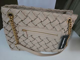 Bolso de hombro Karl Lagerfeld beige y dorado