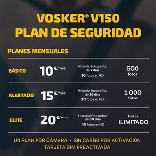 Cámara exterior 4G LTE con panel solar Vosker V150