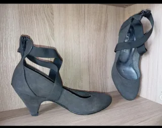 Décolleté nere Conte tacco 5 cm vera pelle 36