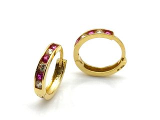 argollas oro 18k con circonita
