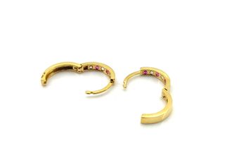 argollas oro 18k con circonita