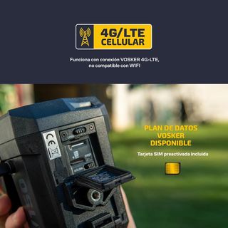 Cámara exterior 4G LTE con panel solar Vosker V150