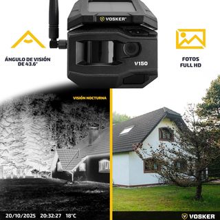Cámara exterior 4G LTE con panel solar Vosker V150