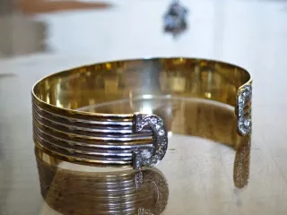 Bracciale Cartier Oro e Argento con Cristalli