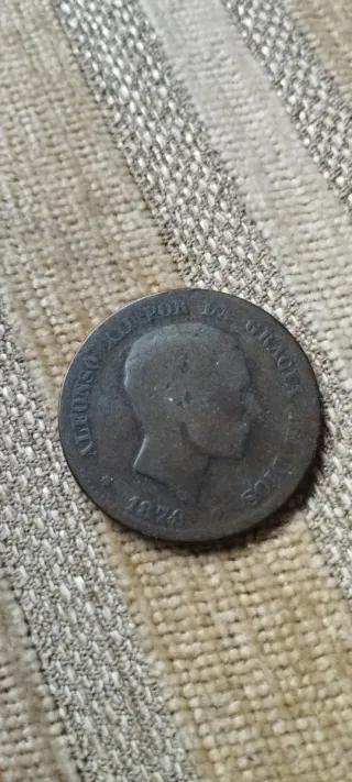 Moneda Antigua 1879 Alfonso XII Perra Gorda