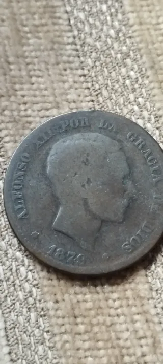 Moneda Antigua 1879 Alfonso XII Perra Gorda