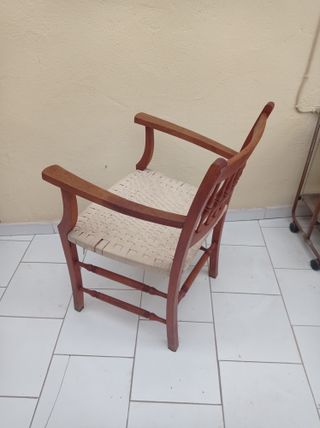 Sillón Vintage Madera y Tela