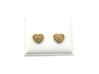 pendientes oro 18k con piedra con circonita