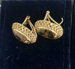 Conjunto Oro 18K Anillo y Pendientes