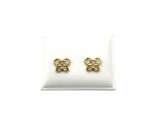 pendientes oro 18k con piedra con circonita