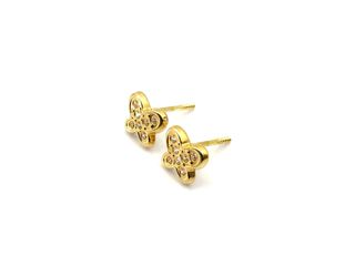 pendientes oro 18k con piedra con circonita