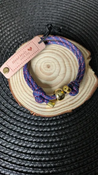 Pulsera Paracord Azul y Dorado