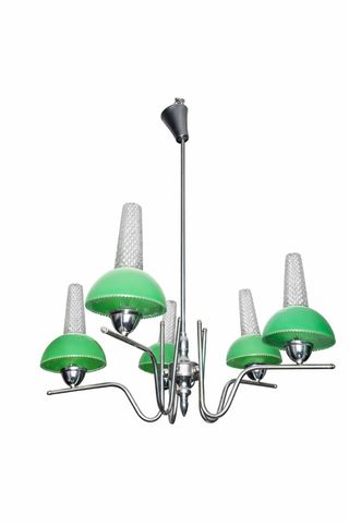 Lámpara colgante vintage cristal verde