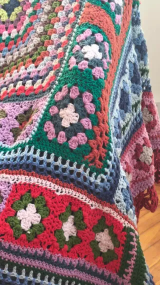 Manta crochet artesanal