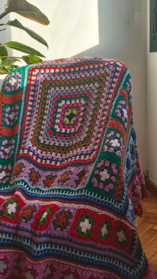 Manta crochet artesanal