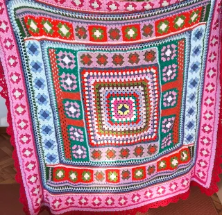 Manta crochet artesanal