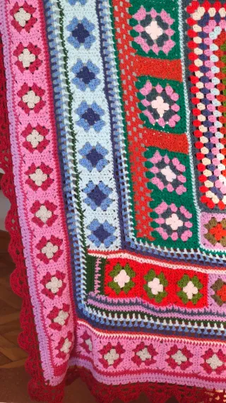 Manta crochet artesanal