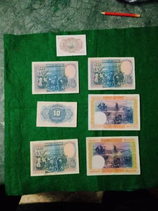 11. Lote 6 Billetes Antiguos Banco de España
