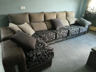 Chaisselongue marrón y multicolor