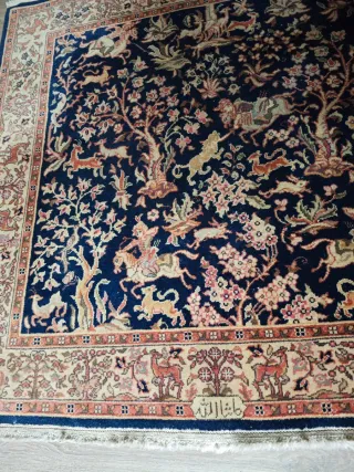 Tappeto Seta Scene Caccia