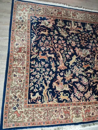 Tappeto Seta Scene Caccia