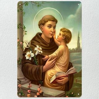 Stampa Sant'Antonio con Bambinello in Alluminio