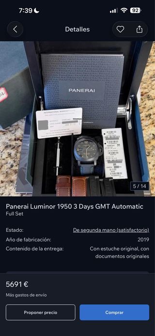 Panerai Luminor GMT cerámica Negro/Marrón full set