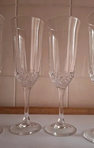 6 COPAS VINTAGE PARA CAVA CRISTAL D'ARQUES