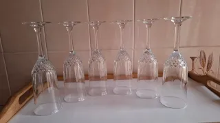 6 COPAS VINTAGE PARA CAVA CRISTAL D'ARQUES