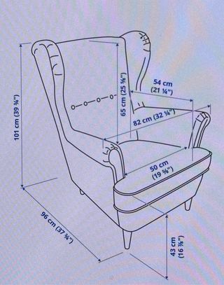 STRANDMON Sillón orejero IKEA gris