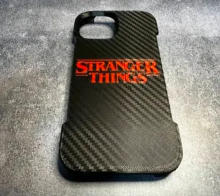 Cover iPhone 15 Stranger Things Nero Rosso