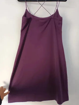 Vestido morado Pimkie tirantes cruzados