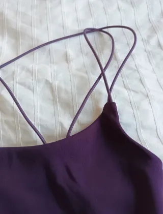 Vestido morado Pimkie tirantes cruzados