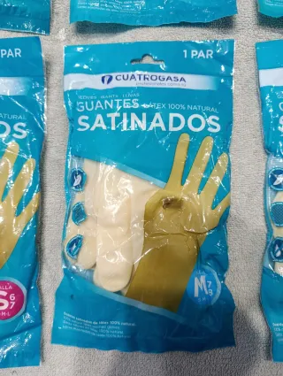 Guantes Látex Satinados Cuatrogasa Talla S y M