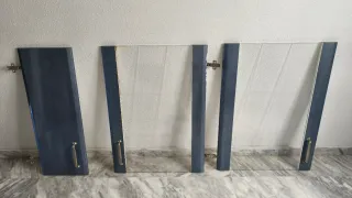 Conjunto Puertas de cocina madera color azul